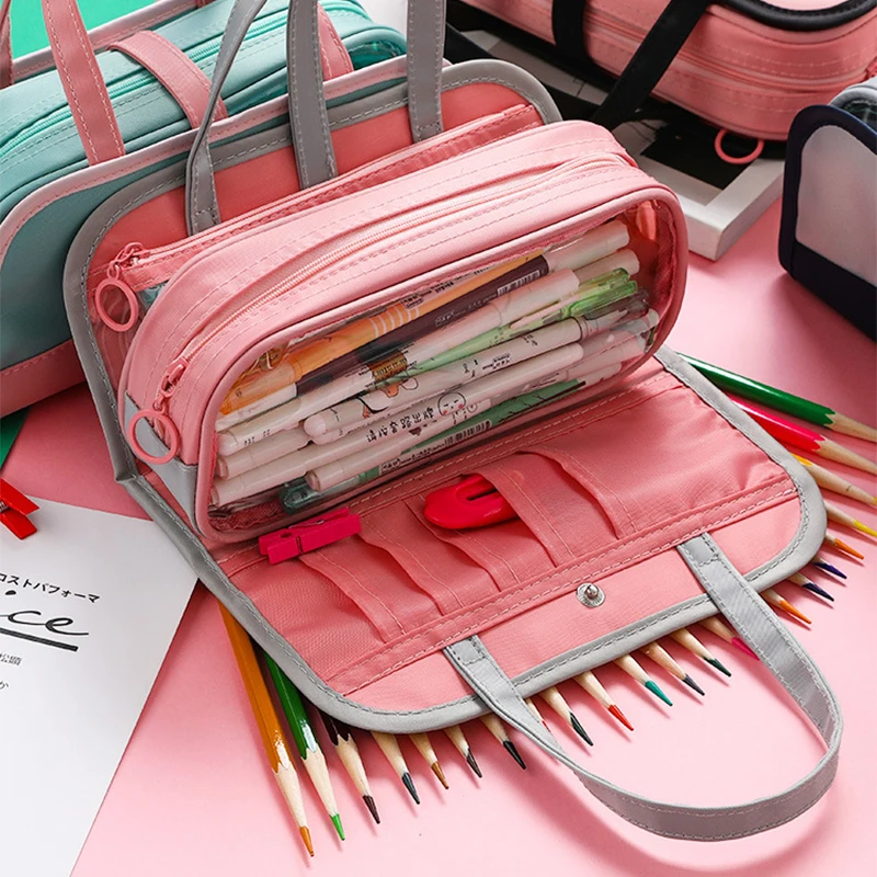 

Oxford Multi-layer Large Capacity Student Stationery Box Small Fresh And Simple Pencil Bag Personality Storage Bag