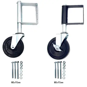 

4/5 Inch Heavy Duty Rubber Mute Spring Loaded Gate Caster Door Wheel 75/90Kg Load Capacity Home Roller Slider