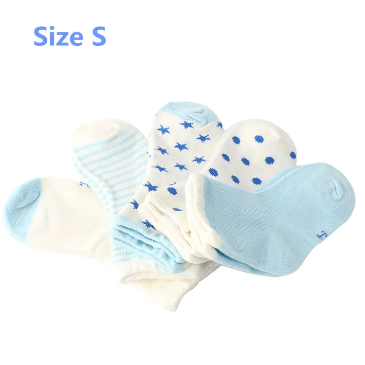 Мягкая детская одежда для новорожденных, хлопковые носки, зима-весна,, 5 пар, милые детские носки с рисунками, удобные носки до щиколотки для От 0 до 10 лет - Цвет: style 1-S blue