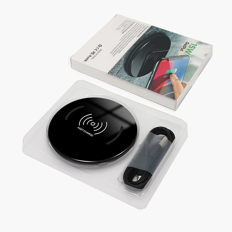 Qi 15W Fast Wireless Charger For Huawei P30 pro Mate 20/10 pro Wireless Charging pad for Samsung S10 S9 S8 Plus note9 Xiaomi mi9