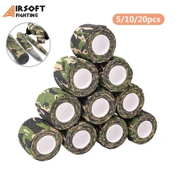 Fita camuflada para rifle tático 5cm * 4, fita camuflada autoadesiva para caça ao ar livre ferramenta lanterna envoltório elástico