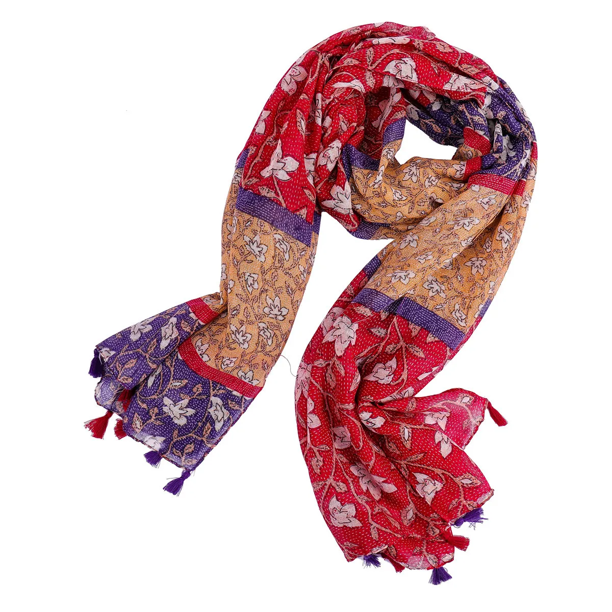 Горячая Распродажа, модный Национальный хлопковый шарф teng tiao hua с кисточками, Пляжная Солнцезащитная шаль