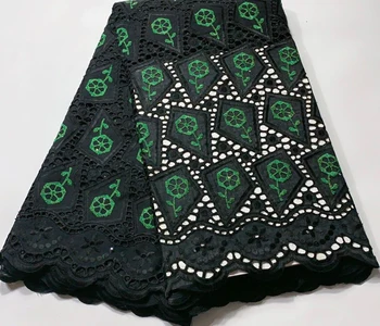 

High Quality Swiss Voile Laces In ASH064 Switzerland Cotton African GREEN Cotton Lace Fabric Nigerian Man Voile Lace 5Yards