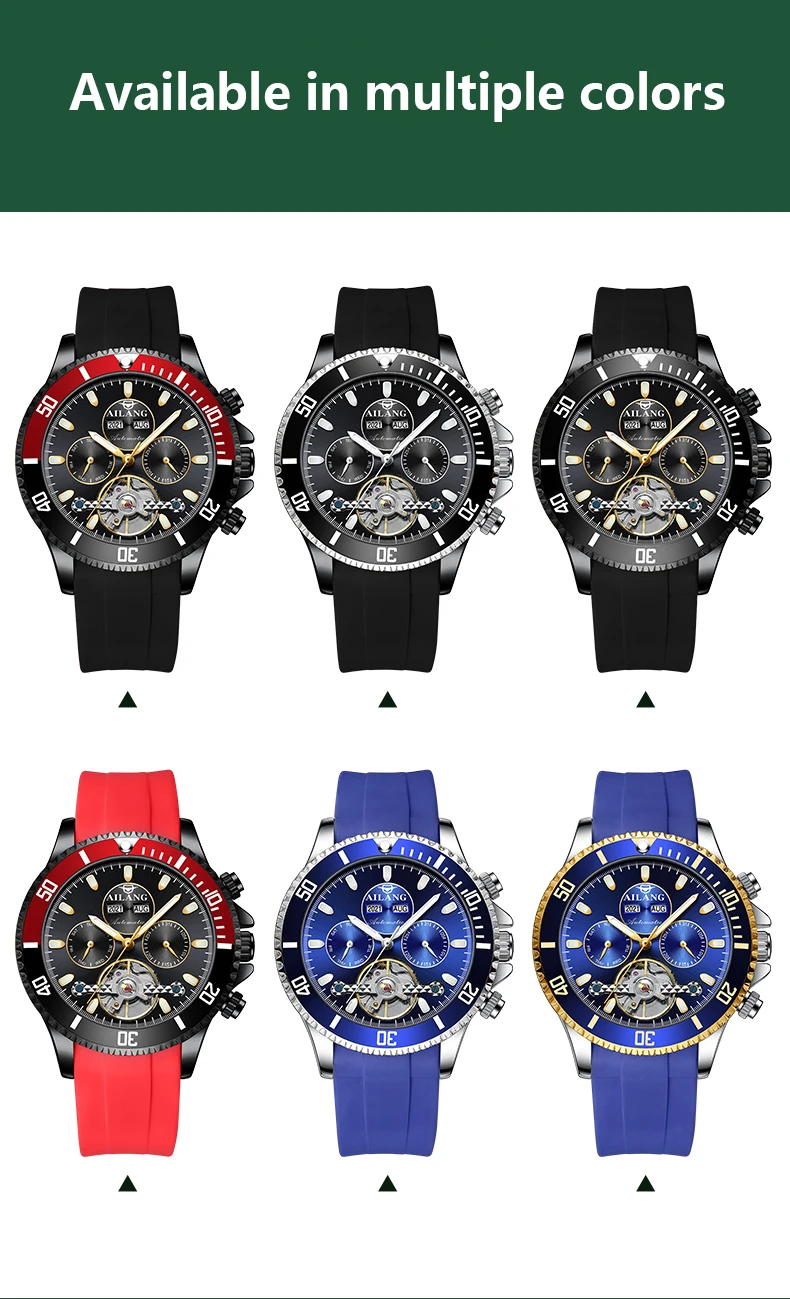 AILANG 2021 new authentic watch men's mechanical luminous watch automatic hollow fashion business mechanical men's watch