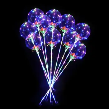 

Kids Inflatable Toys Bobo Balloons Handle LED Balloons with Stick Adult Luminous Bobo Balloons for Romantic Valentine's Day