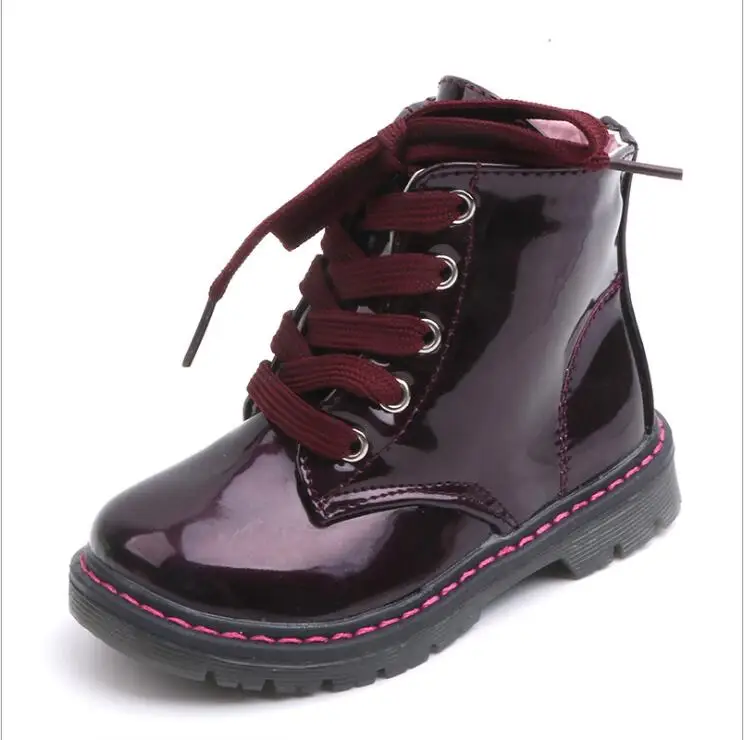 

Autumn Winter Children boots PU leather Comfortable Boys Girls Baby shoes Ankle Snow boots Kids Leather shoes For tenis