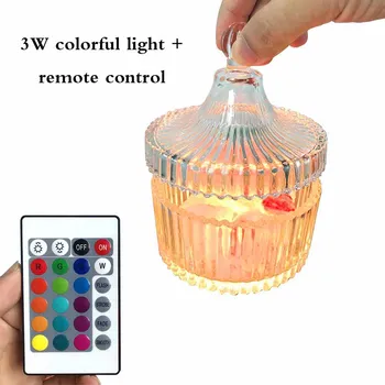

Aromatherapy Rock Salt Lamp Crystal Glass LED Night Light Remote Control Night Lamp For Bedroom Home Decor Chirstmas Gifts