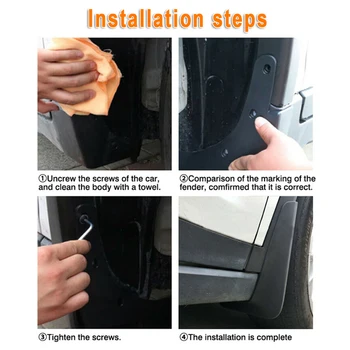 

Protector Mudguards Mud Flaps Splash Guard Fender Set With Screw Black