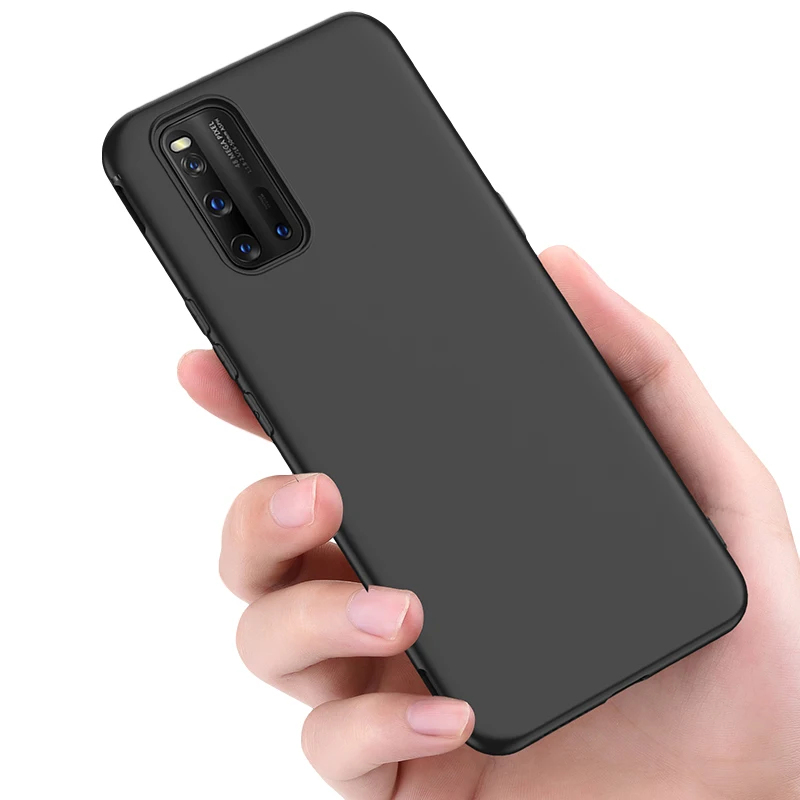 Чехол для Vivo IQOO Neo 3 5G силиконовый мягкий черный бампер чехол V1981A задняя крышка из