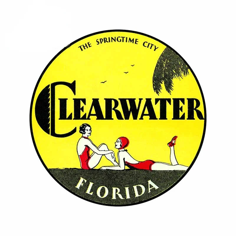 13 см x 8 6 для купальника Clearwater Florida наклейки с персонажами из мультфильмов