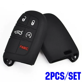 

2pcs Silicone Car Remote Key Case Eco-friendly Protector Cover Non-toxic Car Interior Accessory For Jeep Cherokee Chrysler