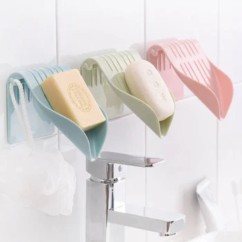 

Drain Soap Box Sucker Soap Holder Dish Bathroom Organizer Storage Box Plastic Tray Holder Container Wall-mounted Punch-free
