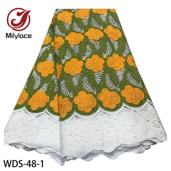 

New Arrival African Guipure Lace Fabrics 5 Yards High Quality Embroidered Dry Cord Lace for Wedding Dress Lace Fabric WDS-48