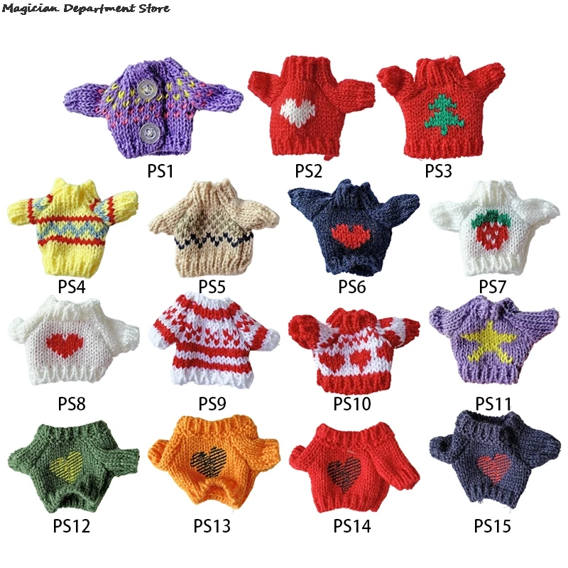

8Cm Cute Mini Lighter Doll Sweater Cross Dress Doll Clothes Doll House Girl Play House Gift Merry Christmas Decoration Ornaments
