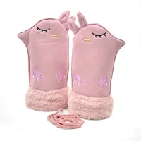 Pink Новинка года; Детские теплые уличные перчатки высокого качества; бархатные замшевые зимние перчатки с героями мультфильмов для девочек и мальчиков; Детские утепленные варежки - Цвет: Pink