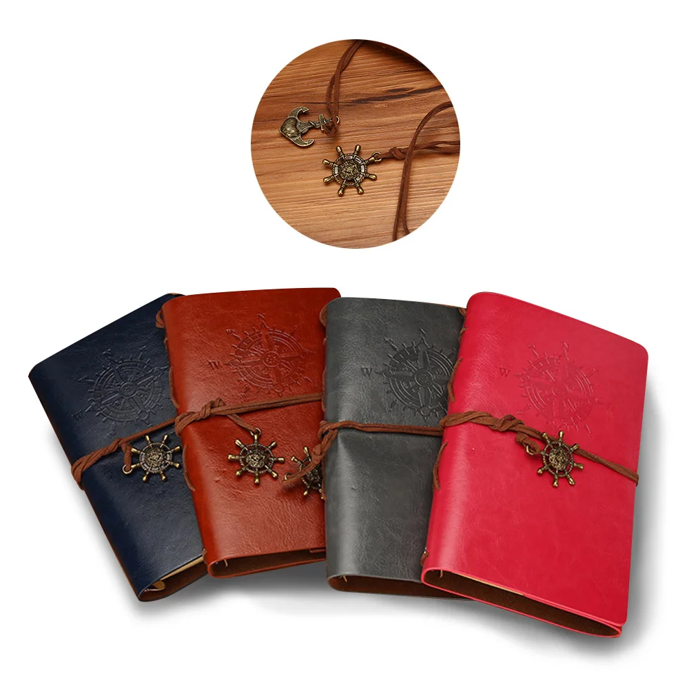 

Artificial PU Pirate Notebook Diary Strap Planner Replaceable Stationery Vintage Classic Spiral Journal