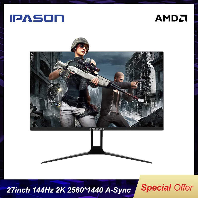 IPASON игровые мониторы GF272Q 27 дюймов 2K 2560*1440 Разрешение Киберспорт 144 Гц с высокой