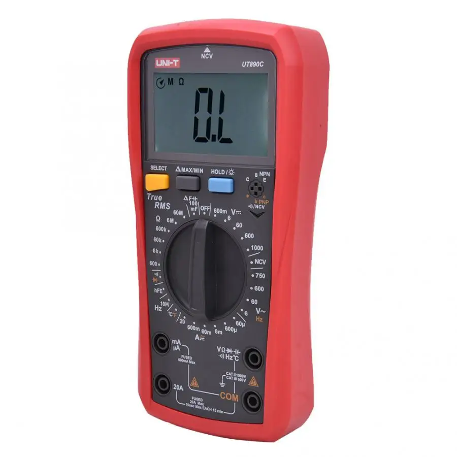UNI-T UT890C 6000 цифр Многофункциональный цифровой ручной диапазон True RMS Многофункциональный цифровой мультиметр