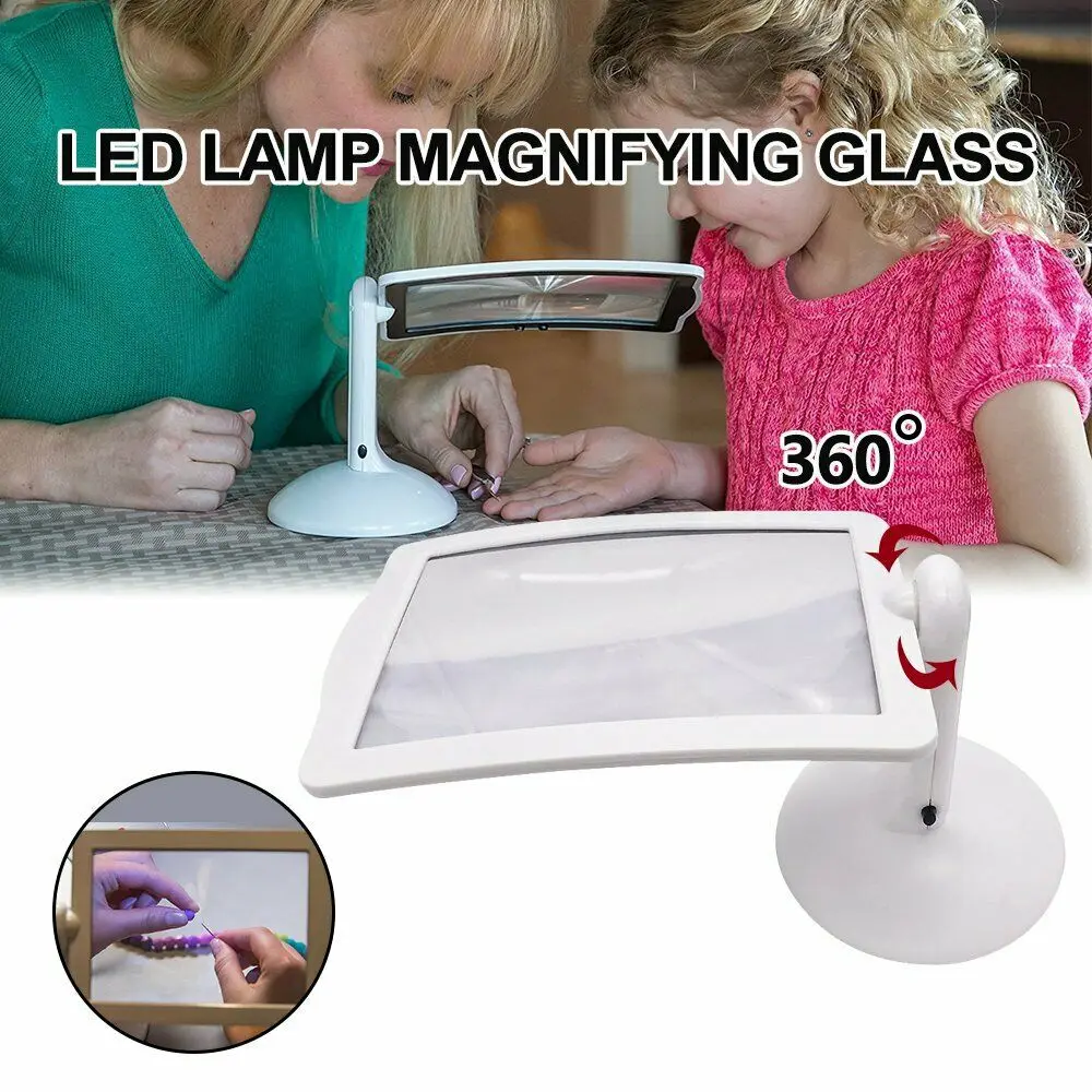 

LED Screen Page Magnifier Brighter Reading Viewer Screen Hands Free LED Magnifier With Light Magnifier Glass Desktop Reading
