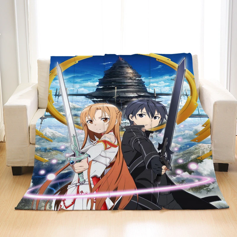 Аниме SAO Sword Art онлайн пледы мультфильм одеяло коврик банное полотенце ворс путешествия дома сон спальня одеяло для пикника ребенок Cos подарки