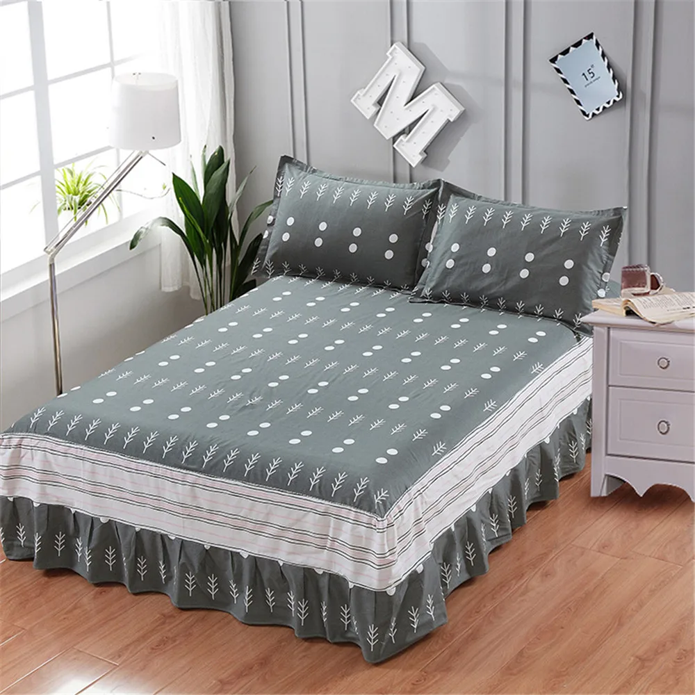 

Yellow green cars buses bedspread Elastic mattress 100% cotton printed 3pcs bed skirt pillowcase bedding twin full queen king