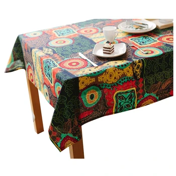 

Hot XD-Washable Square Cotton Linen Tablecloth, Vintage Dinner Picnic Table Cloth Home Decoration