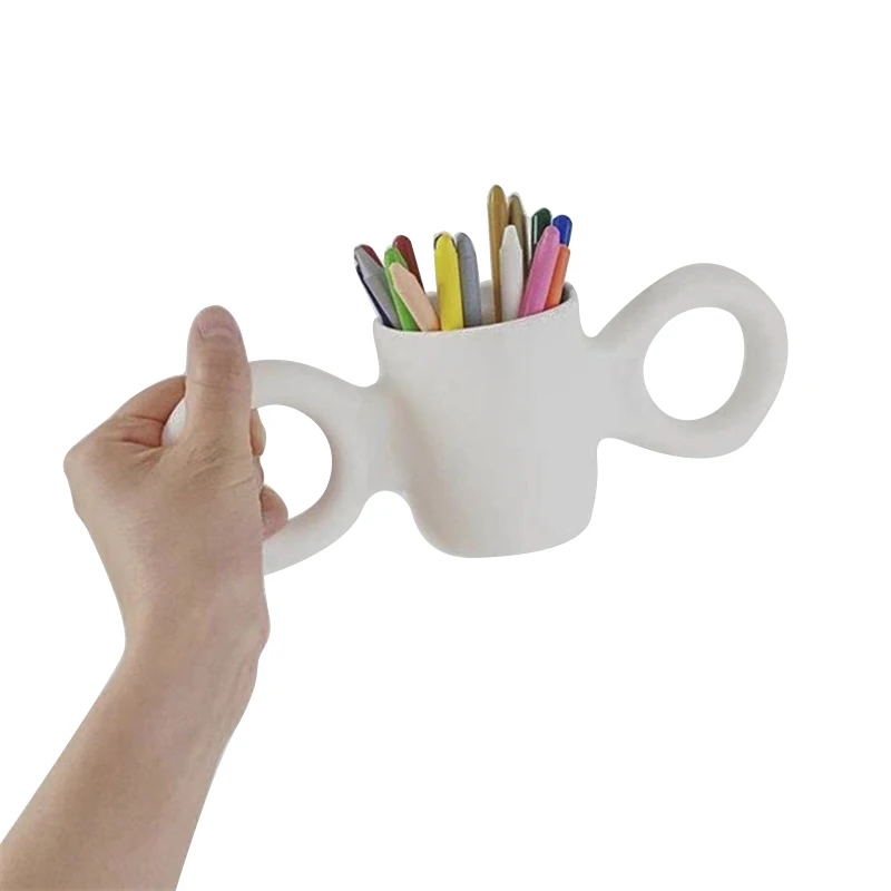 Big Ears Cups Baby Anti-Drop Bottle For Water Candy Color Children Milk Cup Decoration Adult Drink Cup Minimalism Mug Tableware - Цвет: Белый