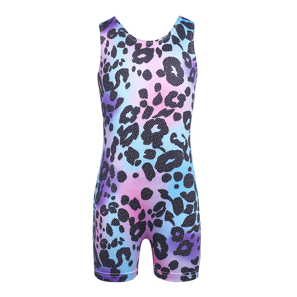 

Kids Shiny Leopard Pattern Gymnastics Leotards for Girls Ballet Dancewear Jumpsuit Gym Unitards Child Stage Performance Costume