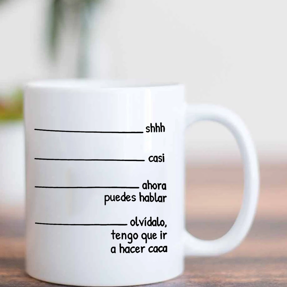 

Shhh Almost Now You May Speak I Have To Go Poop 350ml Black Pink White Ceramic Funny Coffee Mug Friends Birthday Gift Mug