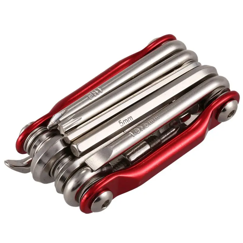 11 в 1 Мини Набор инструментов для ремонта велосипеда отвертка + торцевой ключ