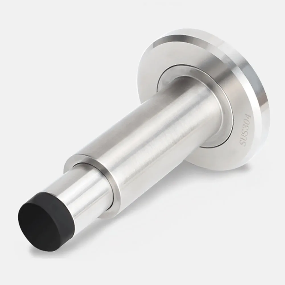

Retractable Mute Stainless Steel Rubber Adjustable Door Stopper Easy Install Home Use Anti Collision Wall Mount