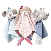 Peluche Doudou en forme de Lapin et Animaux, pour Bébé de 0 à 12 mois, Jouet Doux en Serviette pour Aider à Dormir