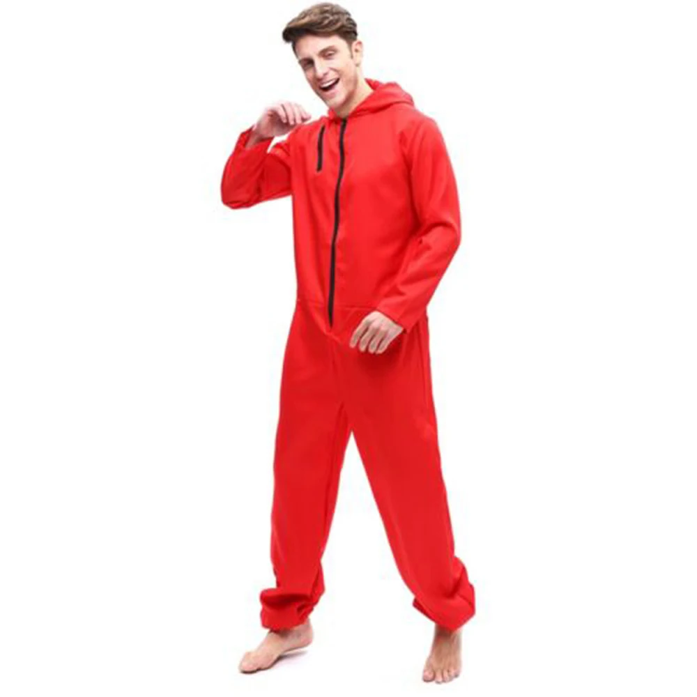 Banknote House Dali Dali Siamese Clothing Red Onesies Clown Costume Cosplay Halloween La Casa De Papel Face Mask Clothing (10)