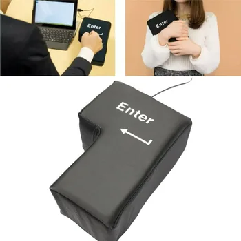

USB Enter Key Pillow Desktop Nap Pillow Stress Relief Tool for Home Office Computer Laptop Sponge Pad Novelty Gift