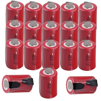 

18 pcs 4/5SC battery 1.2V SUBC batteries rechargeable 1800mah flat top color random