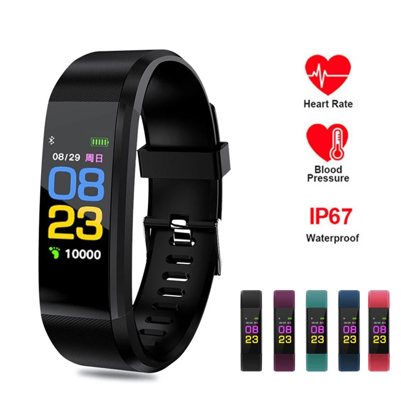 115 Plus Bluetooth Смарт часы для мужчин и женщин монитор сердечного ритма martWatch фитнес