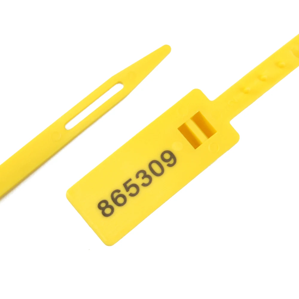 100 шт желтые защитные пломбы тамперные доказательства пластиковые кабельные стяжки дверной мешок один раз использовать галстук 338 мм