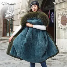 

FAKUNTN 2021 New Cotton Thicken Warm Winter Jacket Coat Women Casual Parka Winter Clothes Fur Lining Hooded Parka Mujer Coats