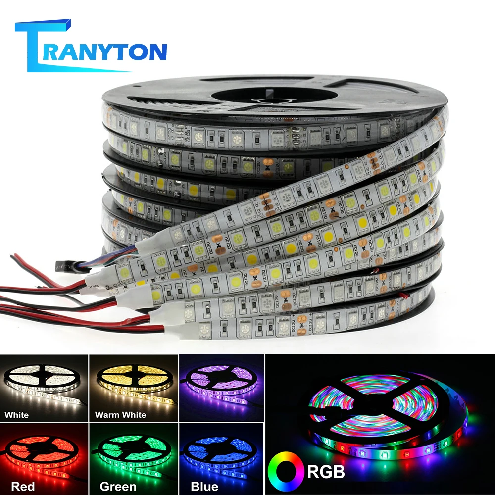 Светодиодная ленсветильник RGB 5050 2835 12 В постоянного тока неоновая лента