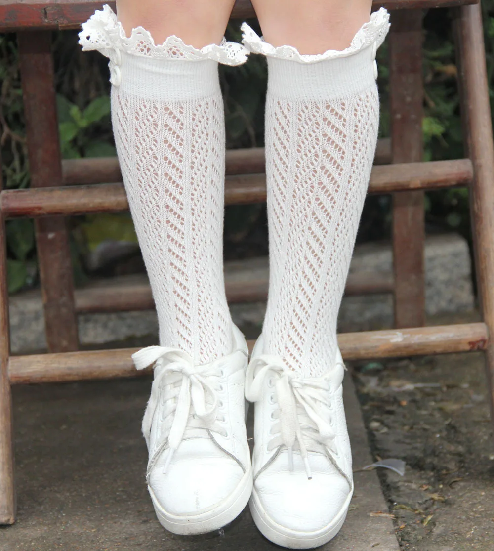 Модные детские вязаные гетры зимние теплые носки для обуви ботинки с кружевной