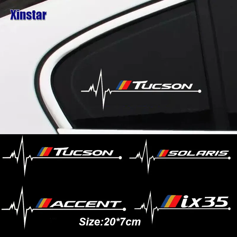 Наклейка на окна автомобиля 2 шт. для Hyundai I10 I20 I30 I40 Ix35 TUCSON Elantra SONATA GENESIS SOLARIS VEOSTER TRITON