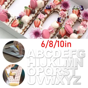 

A Set Of 10 inch Capital Letter PET CakeTemplates Material Digital Cake Mold Large Size Template Customization Bakeware Pastry