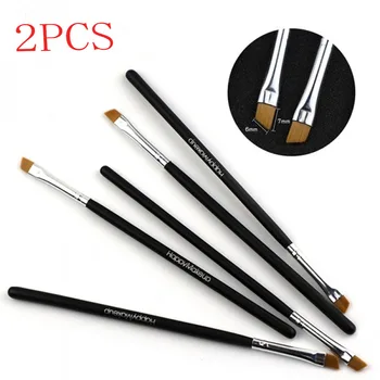

2Pcs Makeup Brush Cosmetic Brushes Kabuki Face Nose Brushes Concealer Foundation Eyebrow Eyeliner Brush Powder Makeup Tool