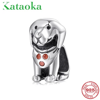 

Lovely Pet Labrador Dog charms CZ beads Fit European Charms Bracelet 925 silver Original Bracelets bangles Jewelry making 2018