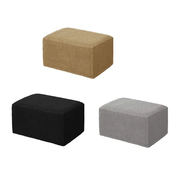

Stretch Storage Ottoman Slipcover Protector Spandex Elastic Rectangle Footstool Sofa Slip Cover For Foot Rest Stool Furniture