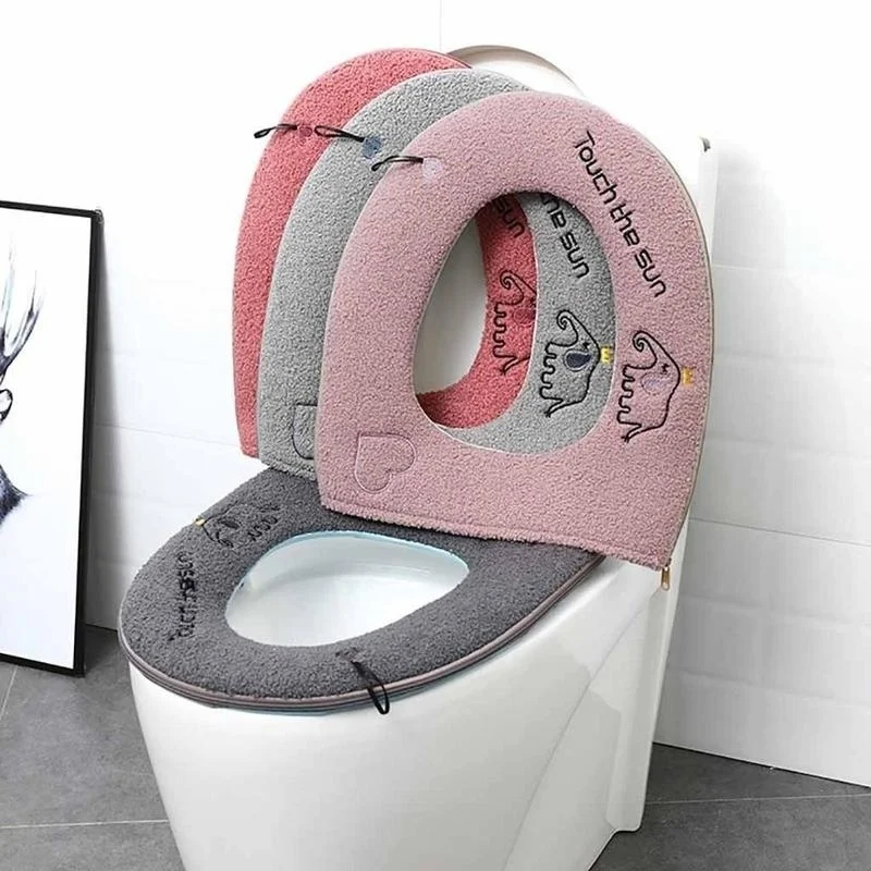 Winter Plush Soft Toilet Seat Pad Cover Small Toilet Seat Cushion