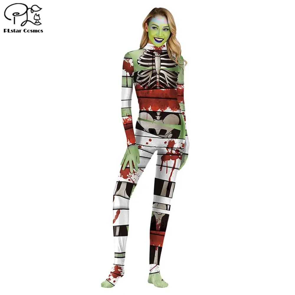 

Adult Kids Skull Color bandage printed Cosplay Halloween Costume Zentai Halloween Bodysuit Suit Jumpsuits Drop shipping