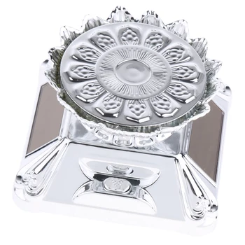 

Solar Power Rotary Watch Phone Jewelry Display Stand Turntable Silver