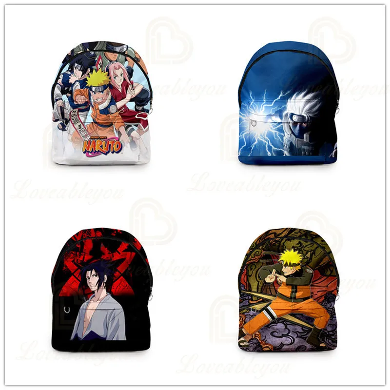

3D Casual Backpack Naruto Shoulder Bag Student Bag Key Chain College Style School Bag Men Women Travel Backpack