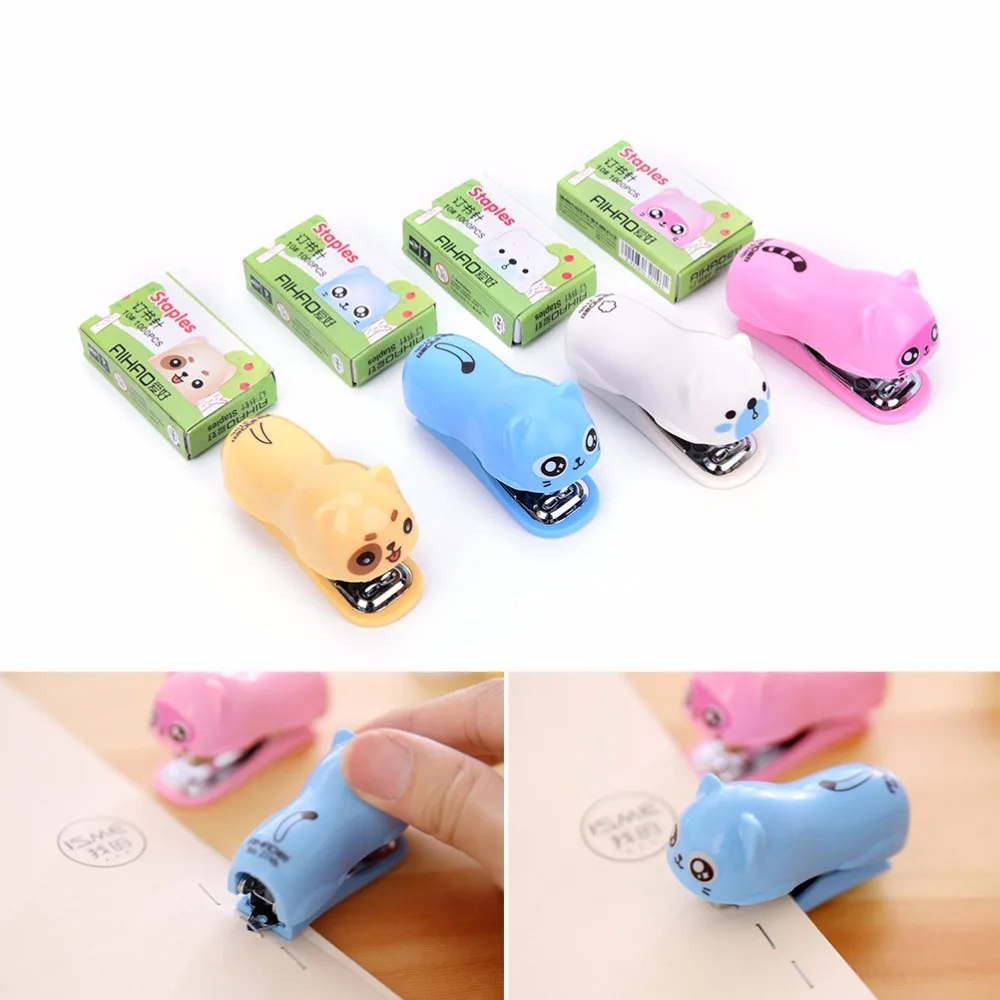 Hot Sale Mini Stapler Set With 1000 Pcs 10# Staples Paper Binding Tools Stationery Office Accessories School Supplies Grampeador